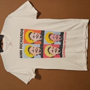 ANN RICHARDS Governor of Texas White short sleeve Graphic tee Small